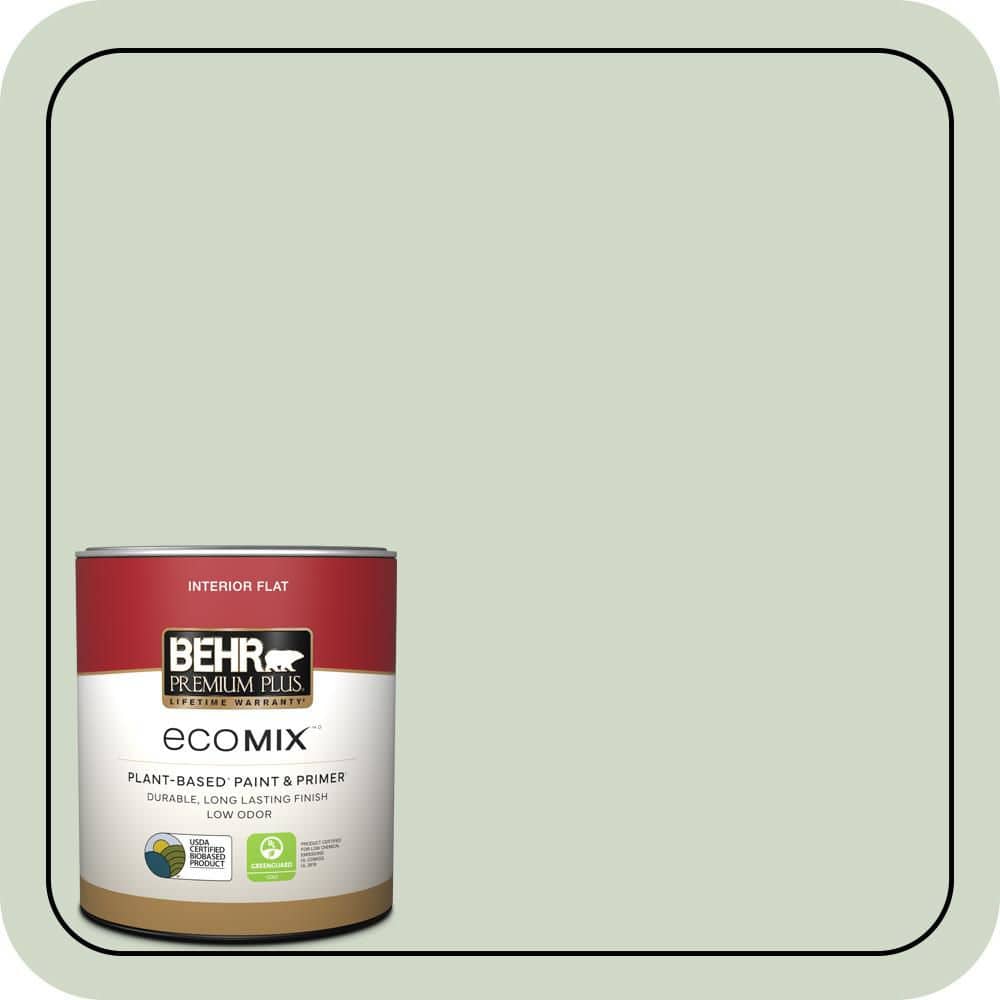 BEHR PREMIUM PLUS 1 qt. Home Decorators #HDC-CT-25 Bayberry Frost Flat EcoMix Plant-Based Interior Paint & Primer (1)