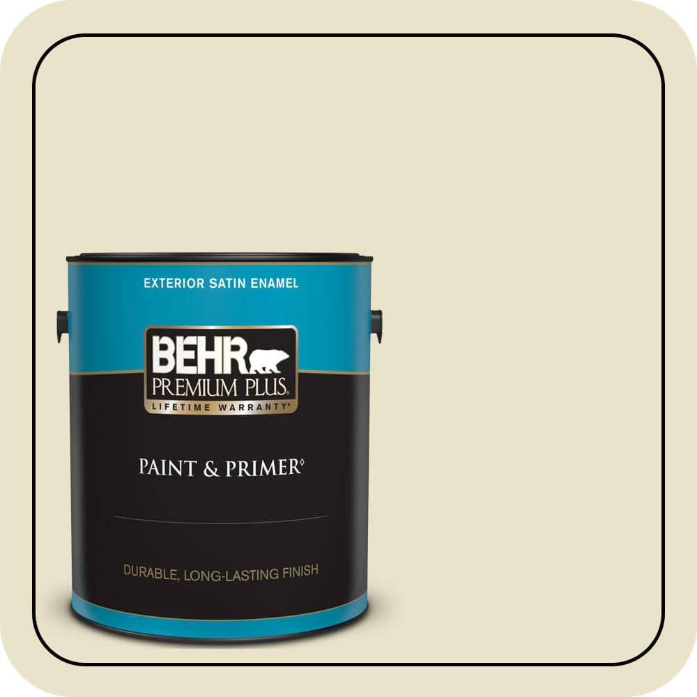 BEHR PREMIUM PLUS 1 gal. #PPU9-14 White Cliffs Satin Enamel Exterior Paint & Primer