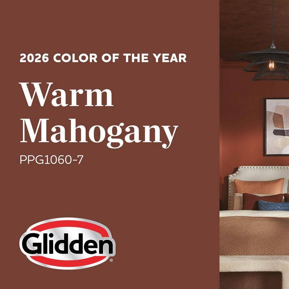 Glidden Premium 1 gal. PPG1060-7 Warm Mahogany Semi-Gloss Exterior Latex Paint (3)