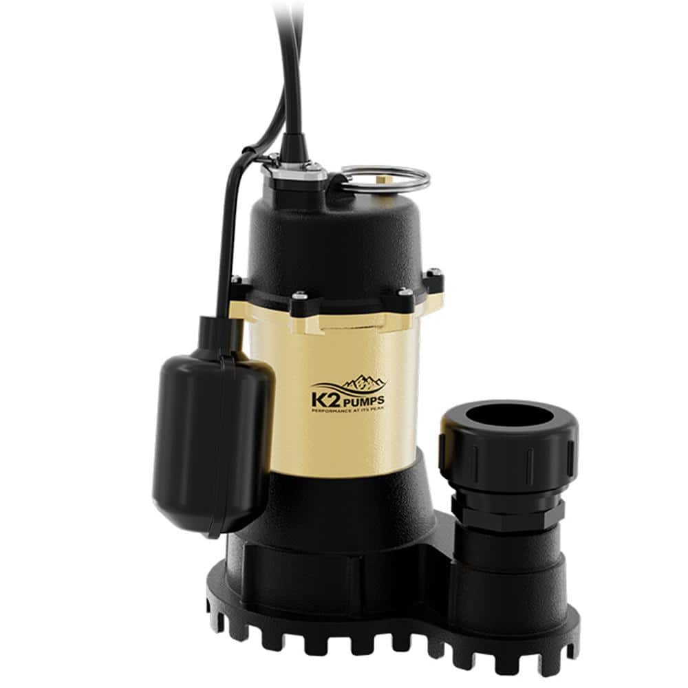 K2 1/2 HP Heavy-Duty Cast Iron Sump Pump with Tethered Switch (1)