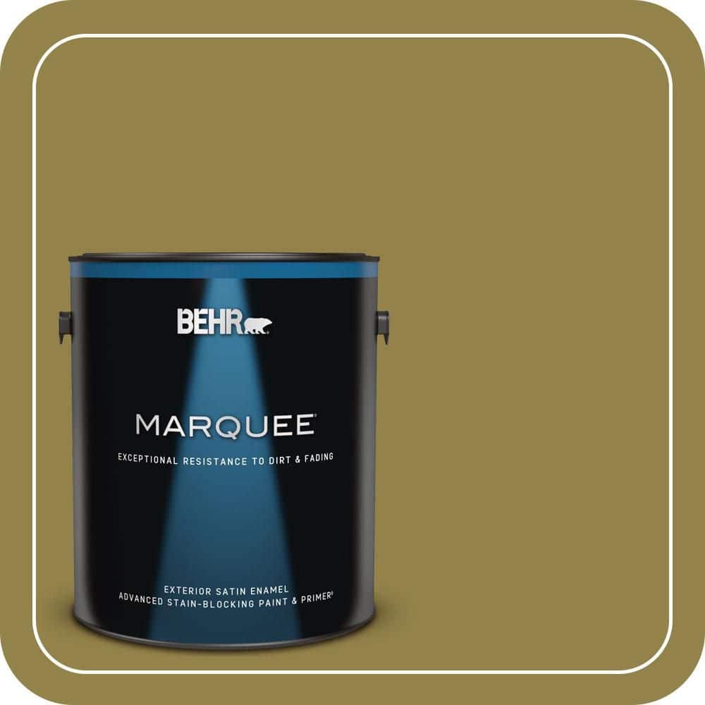 BEHR MARQUEE 1 gal. #PPU9-02 Lucky Bamboo Satin Enamel Exterior Paint & Primer