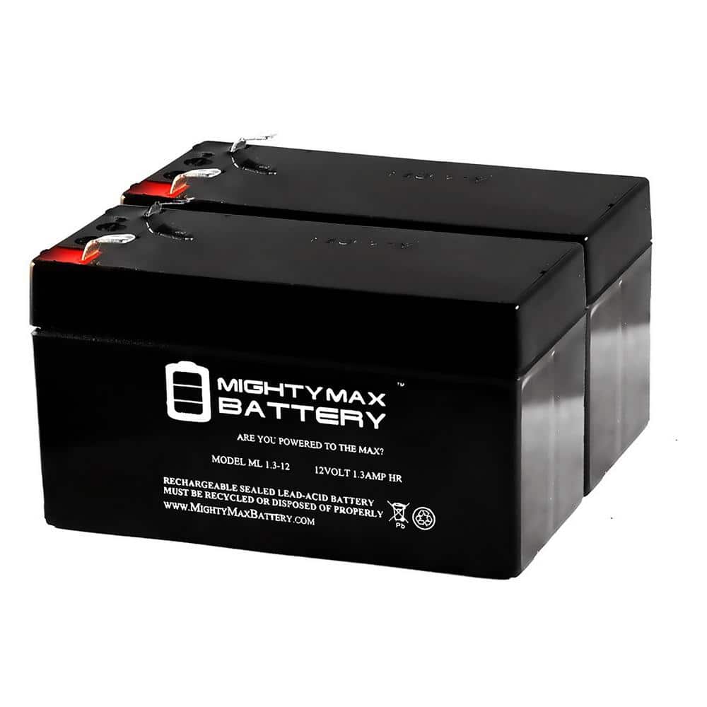 MIGHTY MAX BATTERY 12-Volt 1.3Ah SLA Battery Replacement for Vision CP1212 - 2 Pack (1)