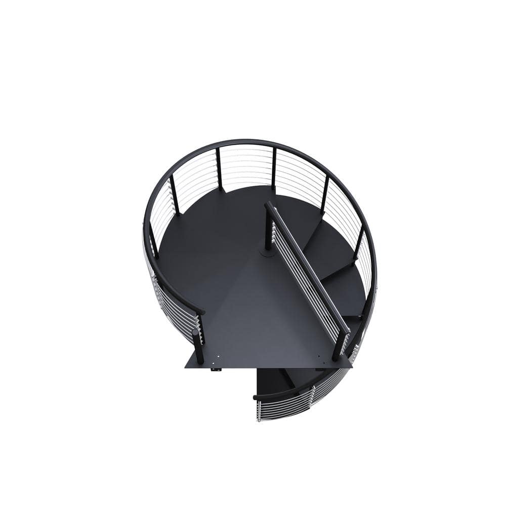Mylen STAIRS Hayden White Interior 42in Diameter, Fits Height 110.5in - 123.5in, 1 36in Tall Platform Rail Spiral Staircase Kit (3)
