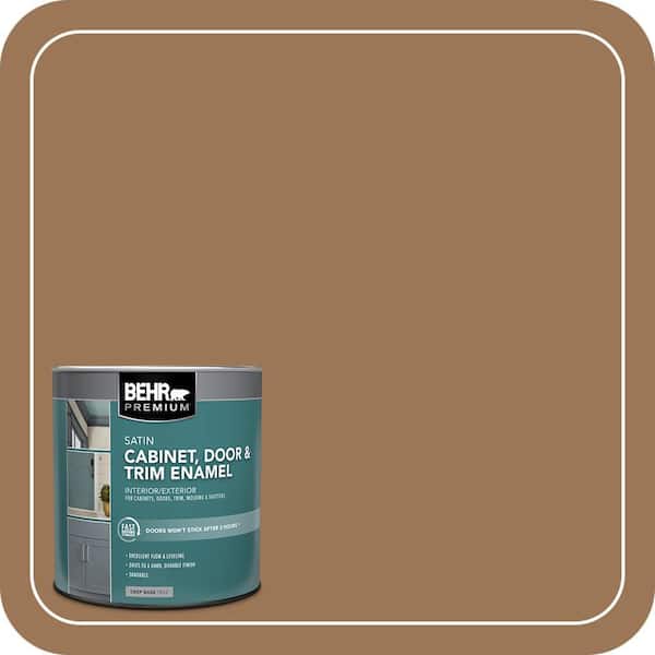 BEHR PREMIUM 1 qt. #PPU4-02 Coco Rum Satin Enamel Interior/Exterior Cabinet, Door & Trim Paint (2)