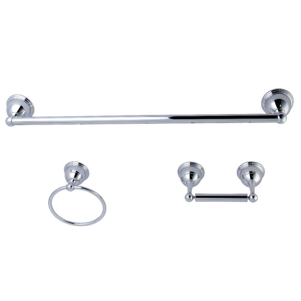 Kingston Brass Traditional 3-Piece Bath Hardware Set in Chrome (1)