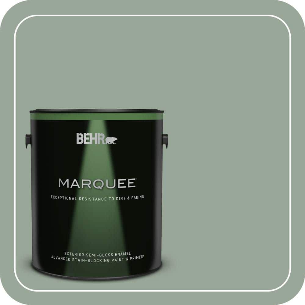 BEHR MARQUEE 1 gal. #MQ6-17 Green Trellis Semi-Gloss Enamel Exterior Paint & Primer