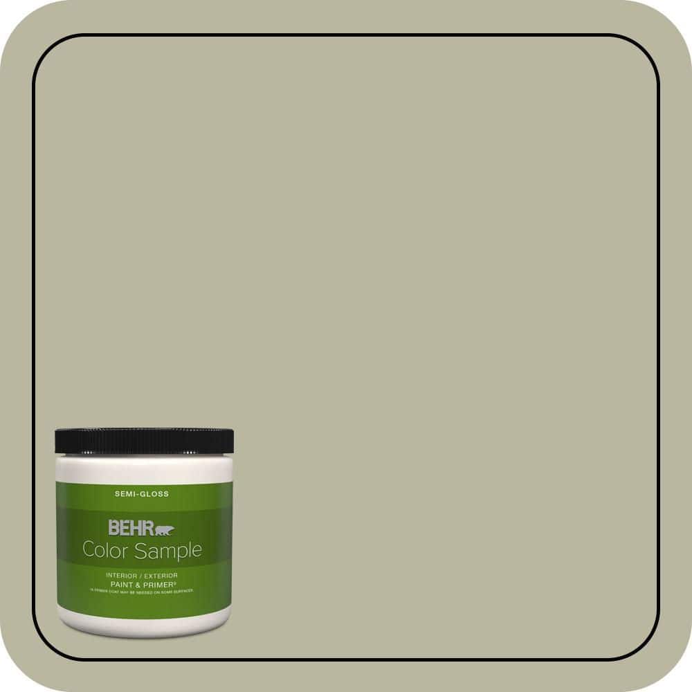 BEHR PREMIUM PLUS #QE-34 Court Green Interior/Exterior Paint & Primer Color Sample