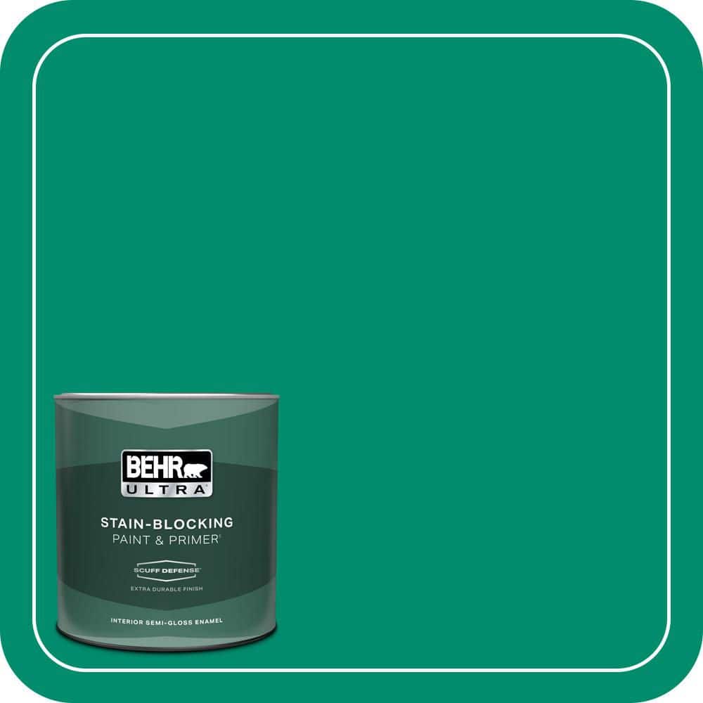 BEHR ULTRA 1 qt. #S-G-470 Festive Green Extra Durable Semi-Gloss Enamel Interior Paint & Primer