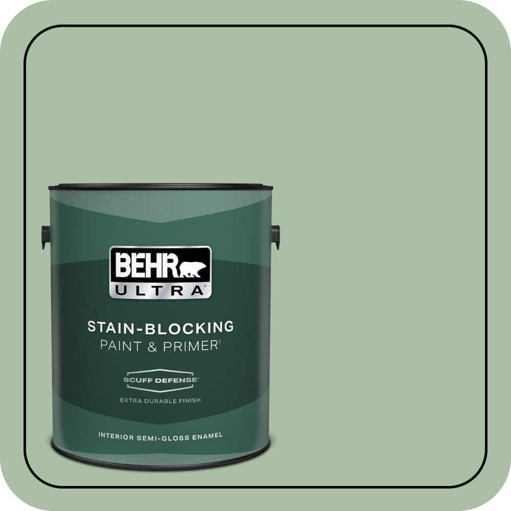BEHR ULTRA 1 gal. #S400-4 Azalea Leaf Extra Durable Semi-Gloss Enamel Interior Paint & Primer