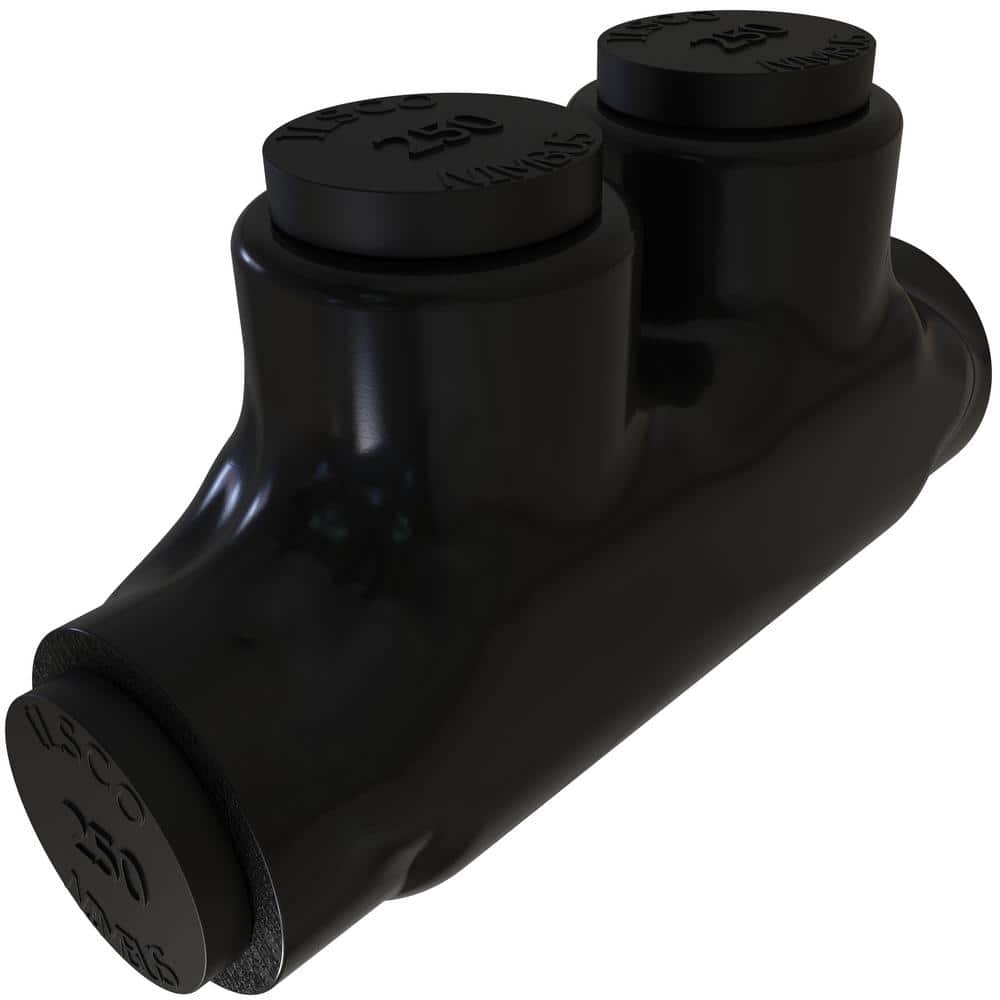 ILSCO Nimbus Insulated Aluminum In-Line Splicer-Reducer Connector, Conductor Range 250-6, 2-Ports, Tin Plated