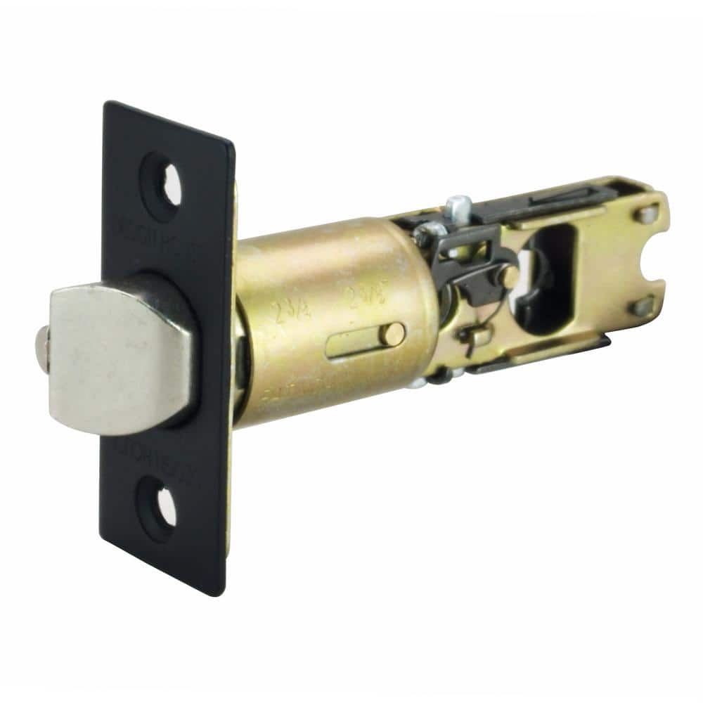 Design House Adjustable 2-Way Matte Black Square Corner Replacement Entry Door Latch