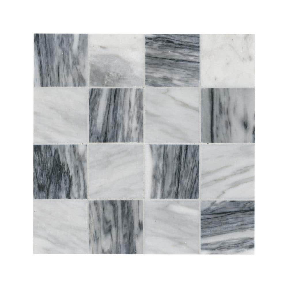 MSI Firenze Blend White 12 in. x 12 in. Polished Marble Mosaic Floor and Wall Tile (1 sq. ft. /Each) (2)