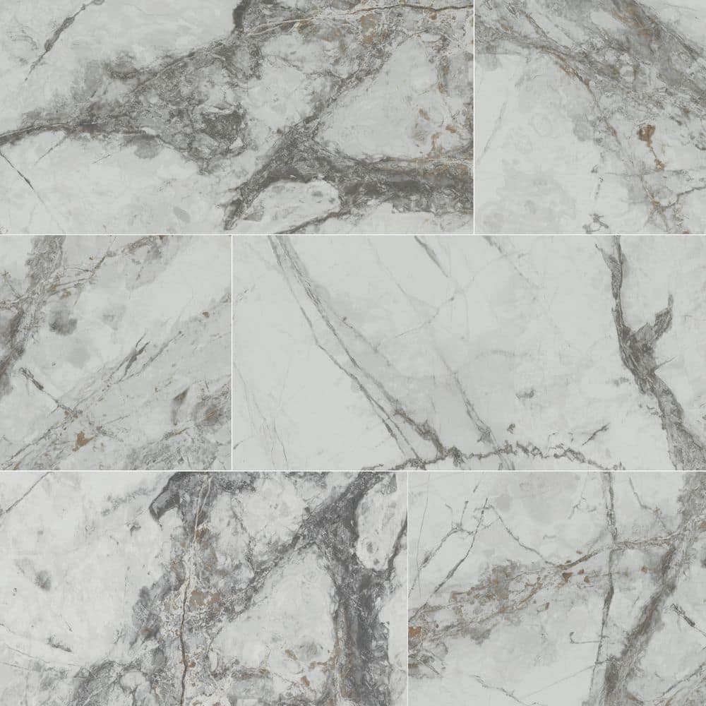 MSI Delle Croccante Rectangle 16 in. x 32 in. Polished White Porcelain Marble Look Floor and Wall Tile (14.2 sq. ft./Case) (2)