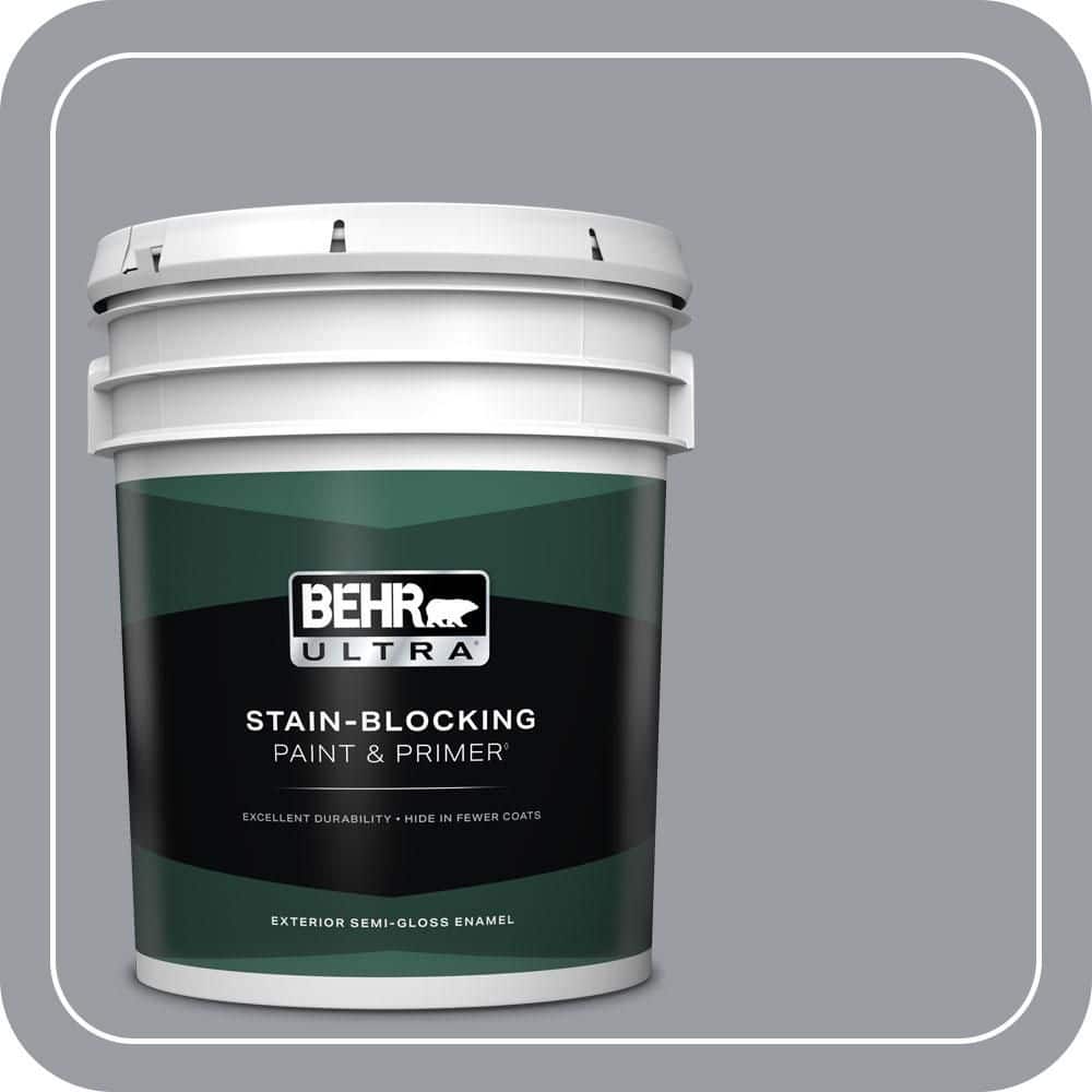 BEHR ULTRA 5 gal. #PPU26-20 Smokey Lilac Semi-Gloss Enamel Exterior Paint & Primer
