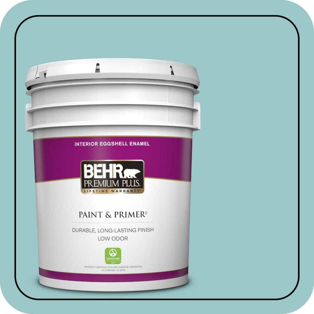 BEHR PREMIUM PLUS 5 gal. #MQ6-08 Aquifer Eggshell Enamel Low Odor Interior Paint & Primer
