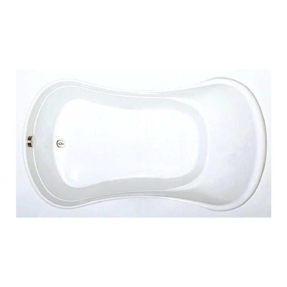 Comfortflo 72 in. x 42 in. Acrylic Rectangular Drop-in Soaking Bathtub with Reversible Drain in White (2)