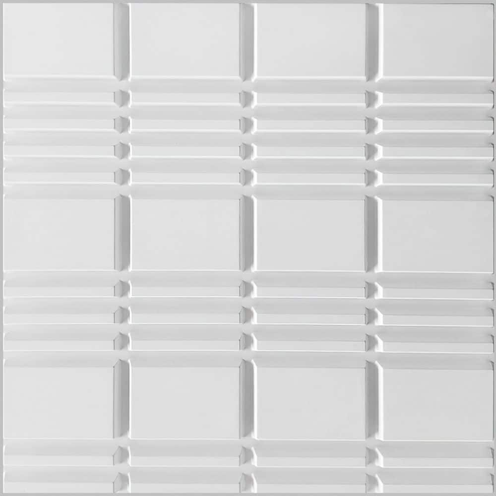 Dundee Deco Falkirk Ross 2/25 in. 19.7 in. 19.7 in. PVC Plaid 3D Decorative Wall Panel (1)