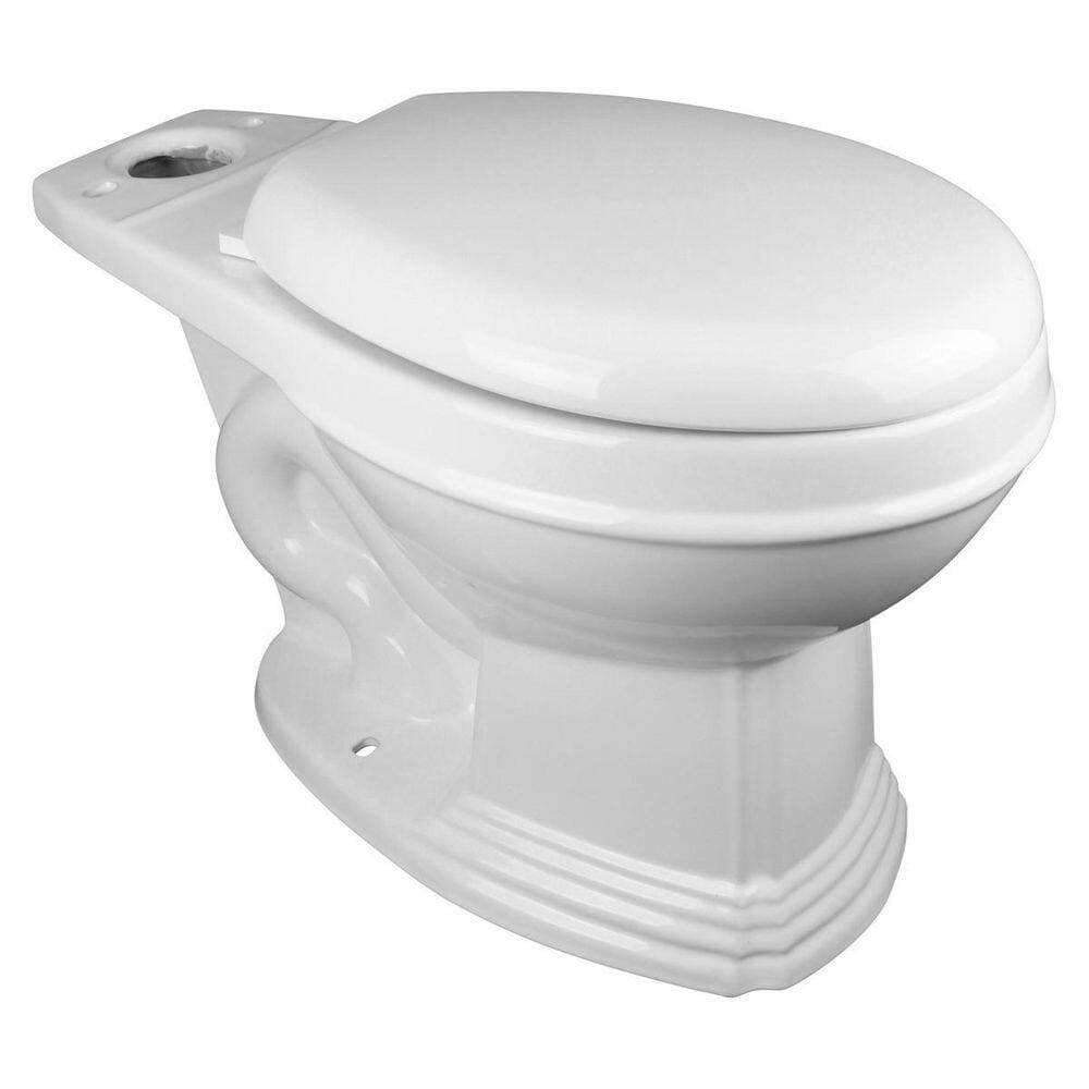 RENOVATORS SUPPLY MANUFACTURING Sheffield White Bathroom 2 Piece Toilet Bowl Only with Slow Close Toilet Seat Top Entry Round Toilet Bowl (3)