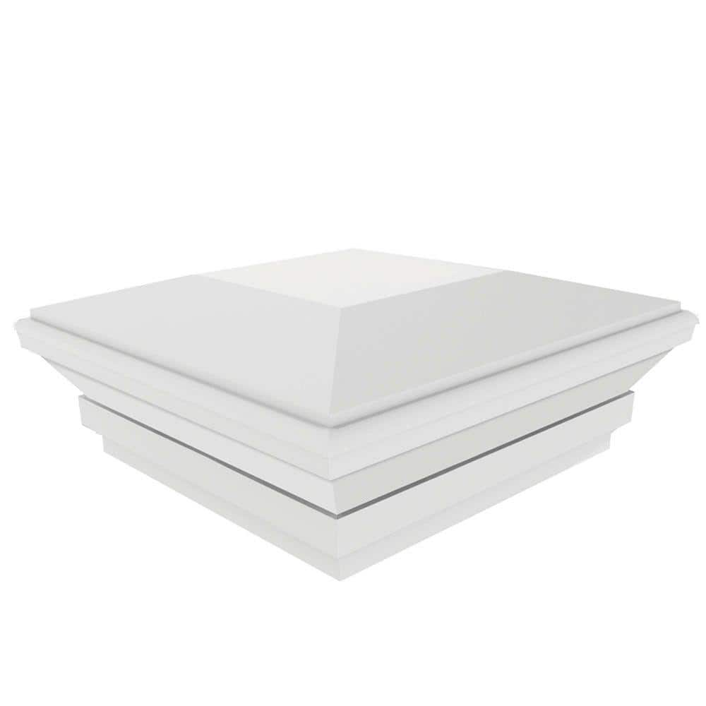 Veranda 4 in. x 4 in. White Contemporary Post Cap with Glue (1)