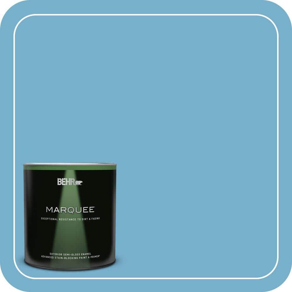 BEHR MARQUEE 1 qt. #550D-5 Ocean Cruise Semi-Gloss Enamel Exterior Paint & Primer