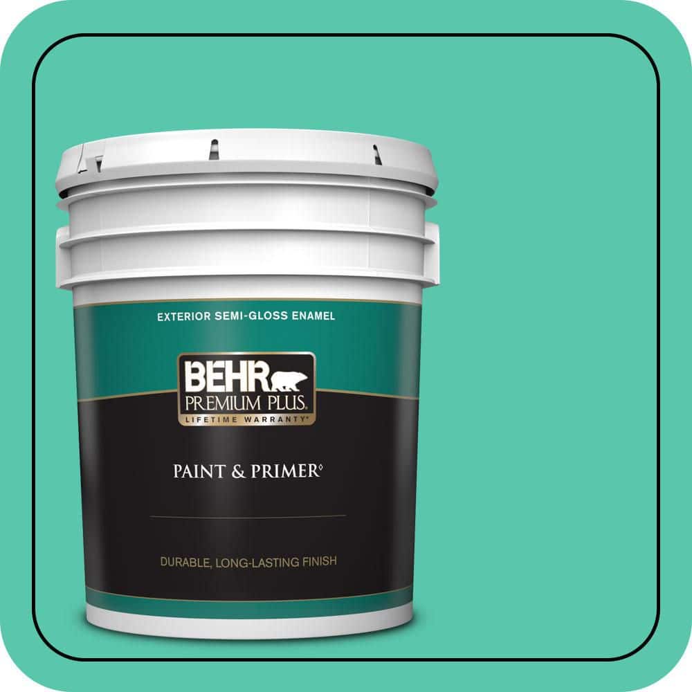 BEHR PREMIUM PLUS 5 gal. #P430-4 Kauai Semi-Gloss Enamel Exterior Paint & Primer