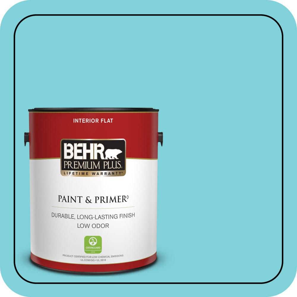 BEHR PREMIUM PLUS 1 gal. #P470-3 Sea of Tranquility Flat Low Odor Interior Paint & Primer (1)