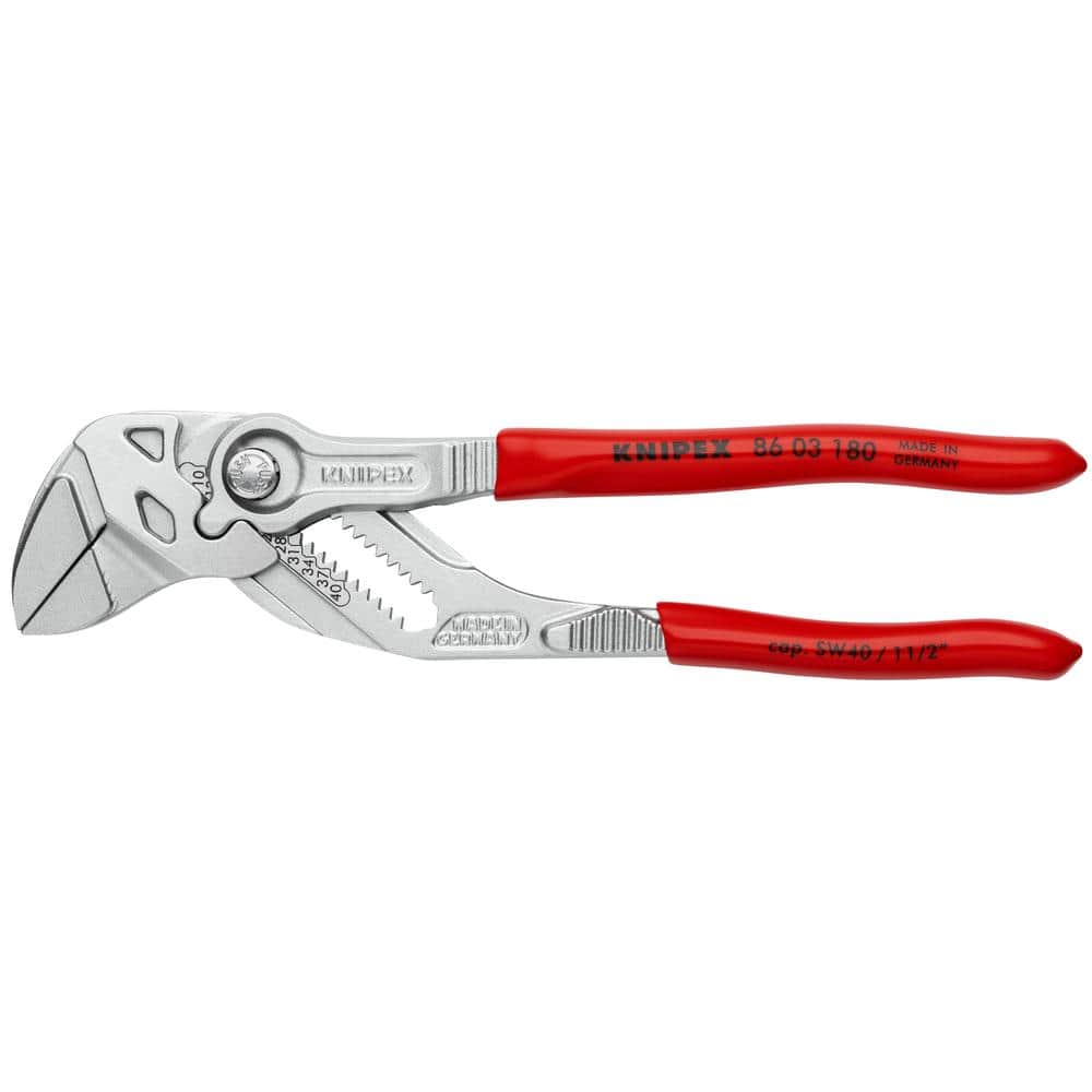 KNIPEX Heavy Duty Forged Steel 7-1/4 in. Pliers Wrench with Nickel Plating
