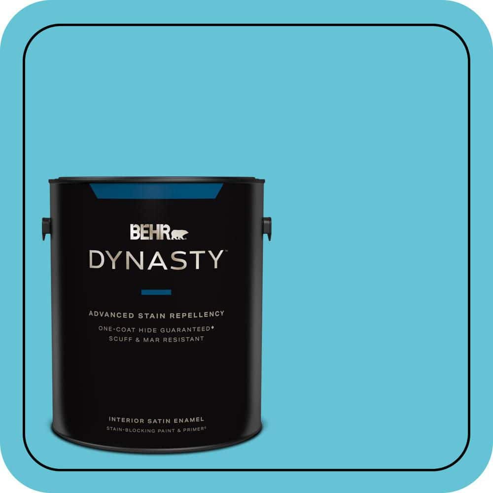 BEHR DYNASTY 1 gal. #P480-4 Rushing Stream Satin Enamel Interior Stain-Blocking Paint & Primer