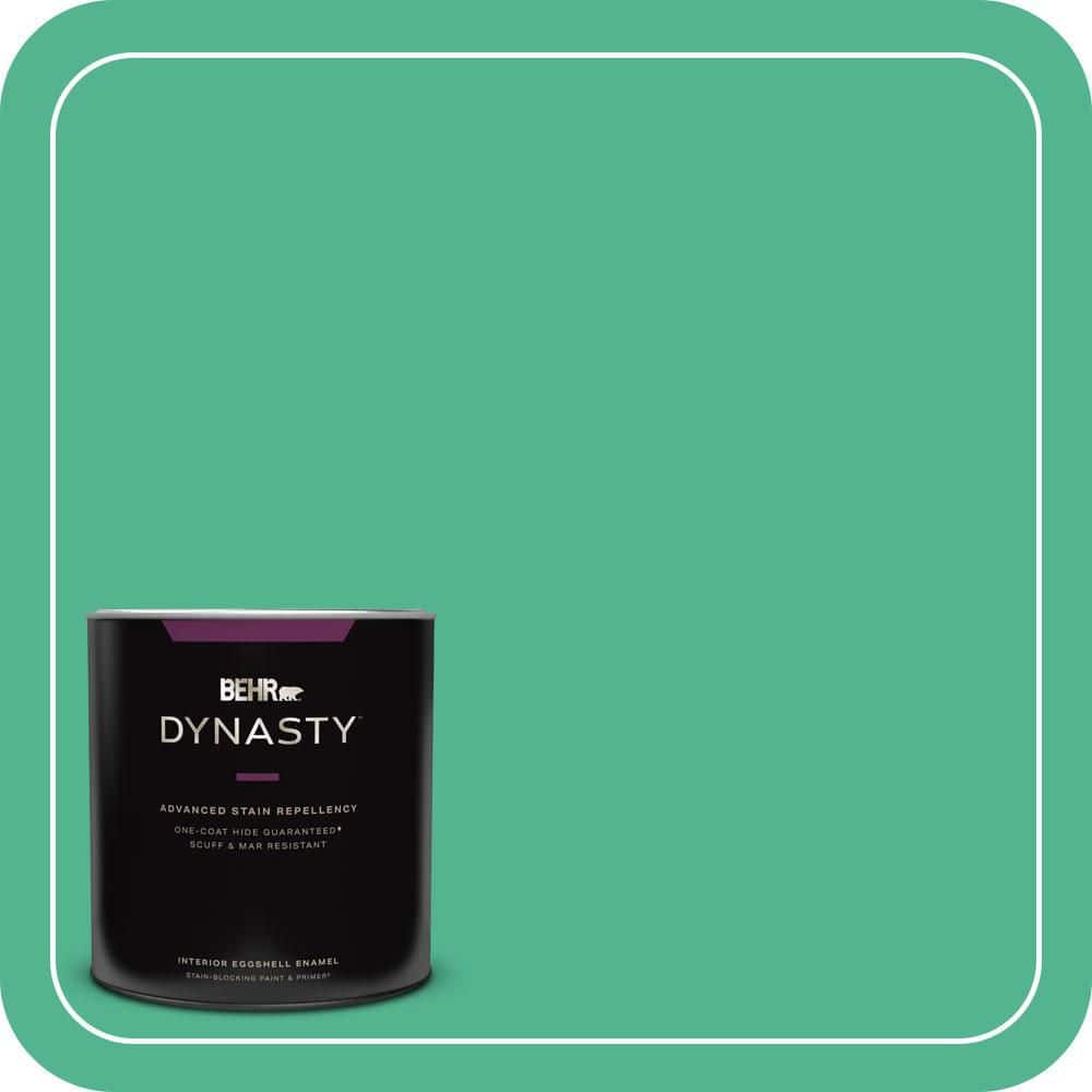 BEHR DYNASTY 1 qt. #MQ4-16 Aruba Green One-Coat Hide Eggshell Enamel Interior Stain-Blocking Paint & Primer