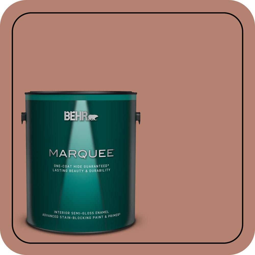 BEHR MARQUEE 1 gal. #S180-5 Auburn Glaze One-Coat Hide Semi-Gloss Enamel Interior Paint & Primer