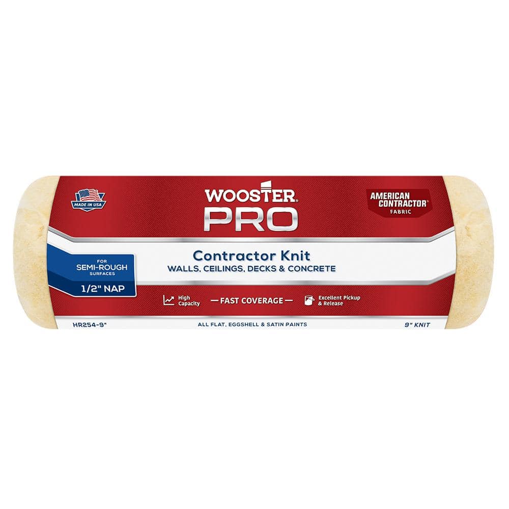 Wooster 9 in. x 1/2 in. Pro American Contractor High-Density Knit Fabric Roller