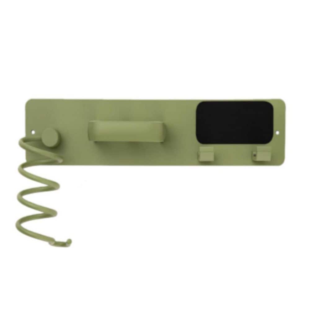 Wudkey 3 in 1 Blow Dryer Holder, Metal Hair Tool Organizer Wall Mounted for Hairdryer Curling Iron Flat Iron in Sage Green (1)