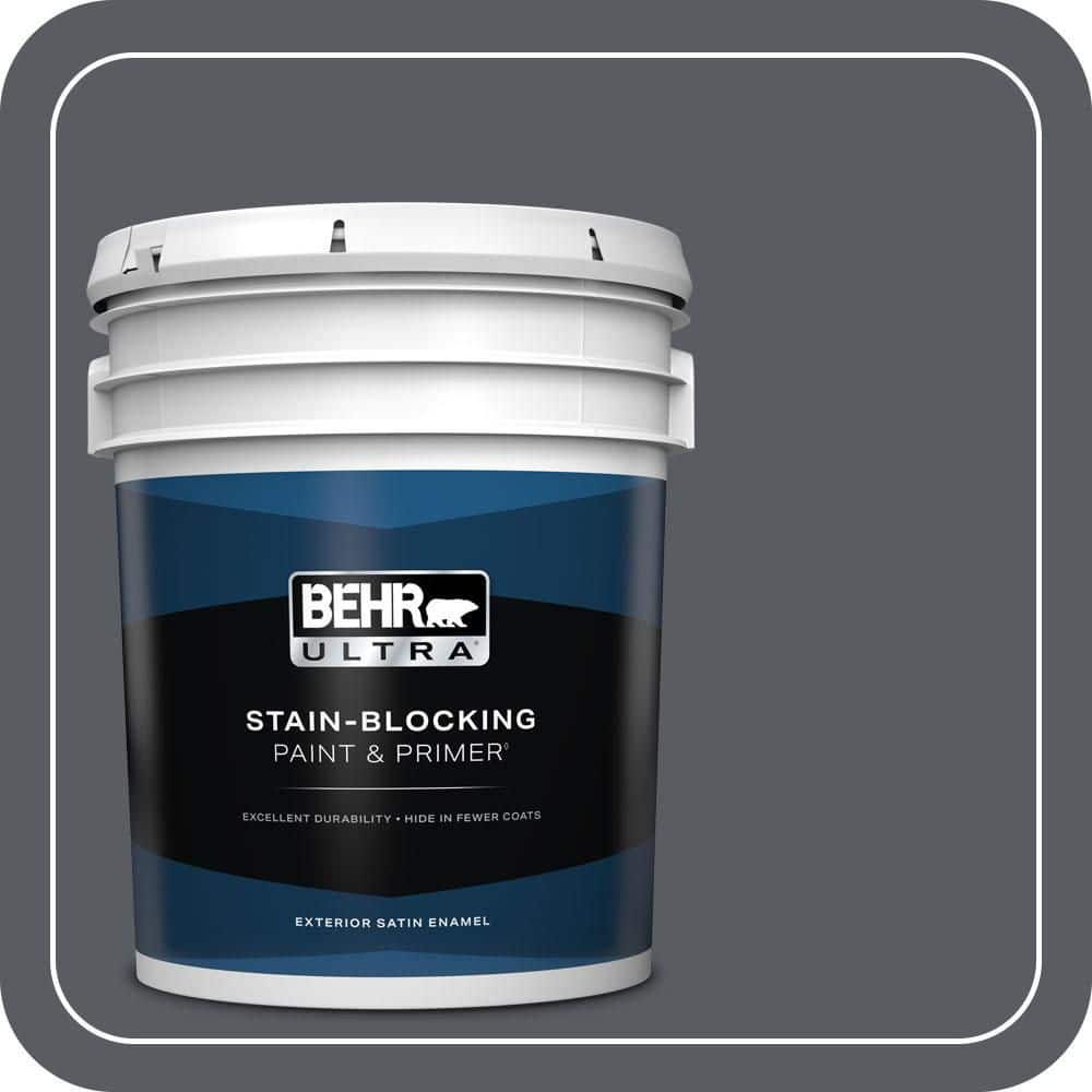 BEHR ULTRA 5 gal. #PPU18-02 Pencil Point Satin Enamel Exterior Paint & Primer