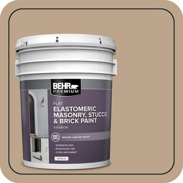 BEHR PREMIUM 5 gal. #710D-4 Harvest Brown Elastomeric Masonry, Stucco and Brick Exterior Paint (2)