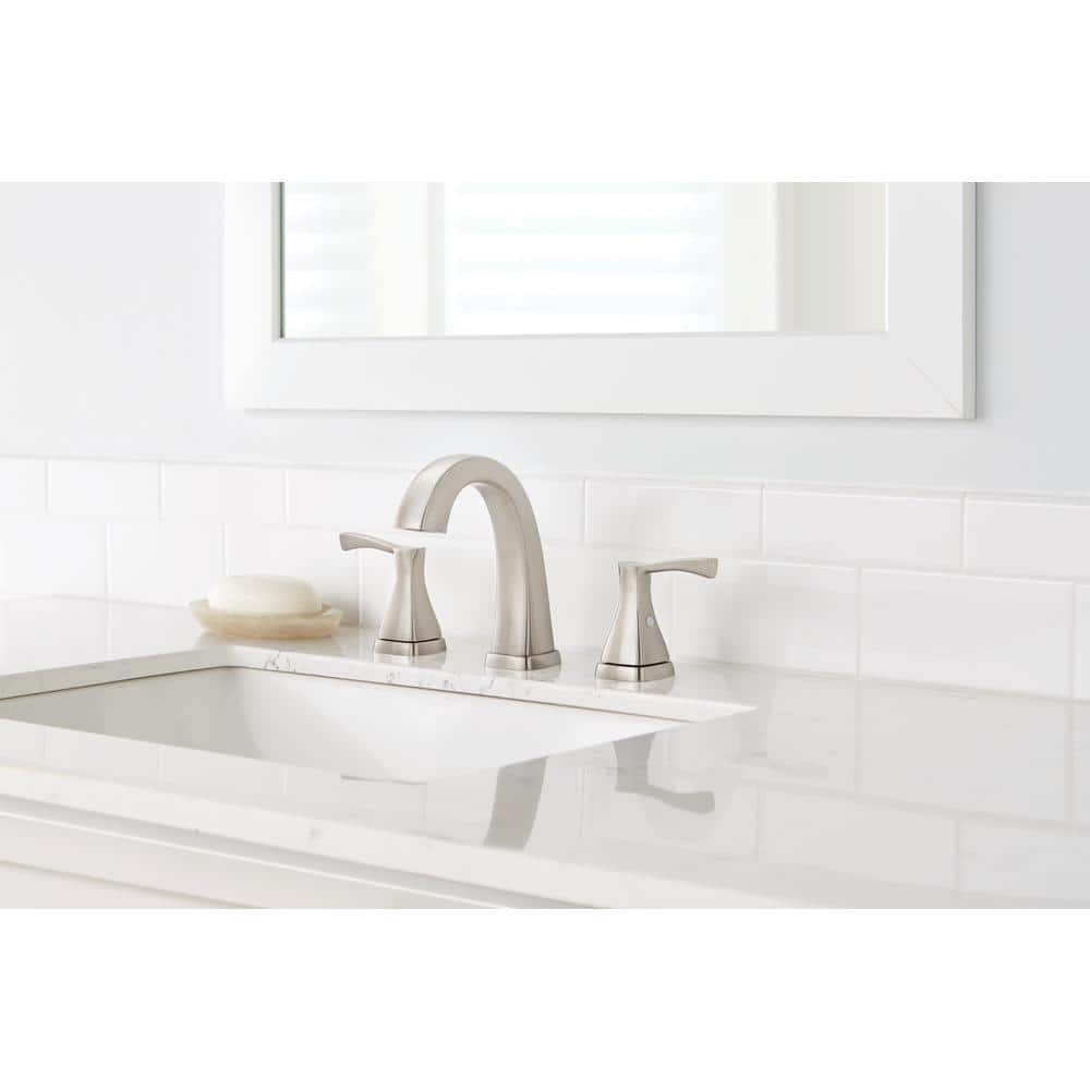Glacier Bay Calandine 8 in. Widespread 2-Handle Bathroom Faucet in Brushed Nickel (3)