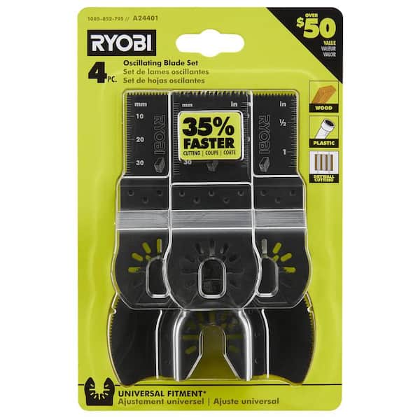RYOBI 4-Piece Wood Oscillating Multi-Tool Blade Set (2)