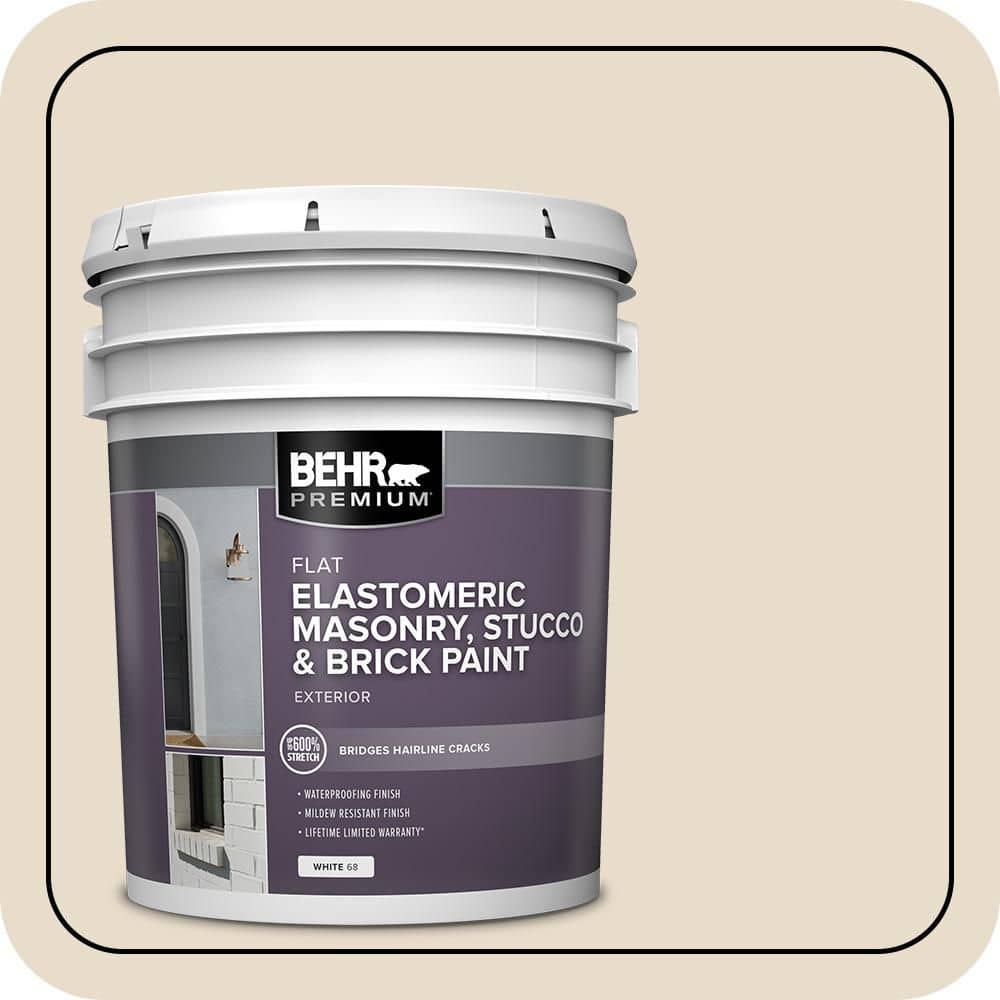 BEHR PREMIUM 5 gal. #23 Antique White Elastomeric Masonry, Stucco and Brick Exterior Paint (1)