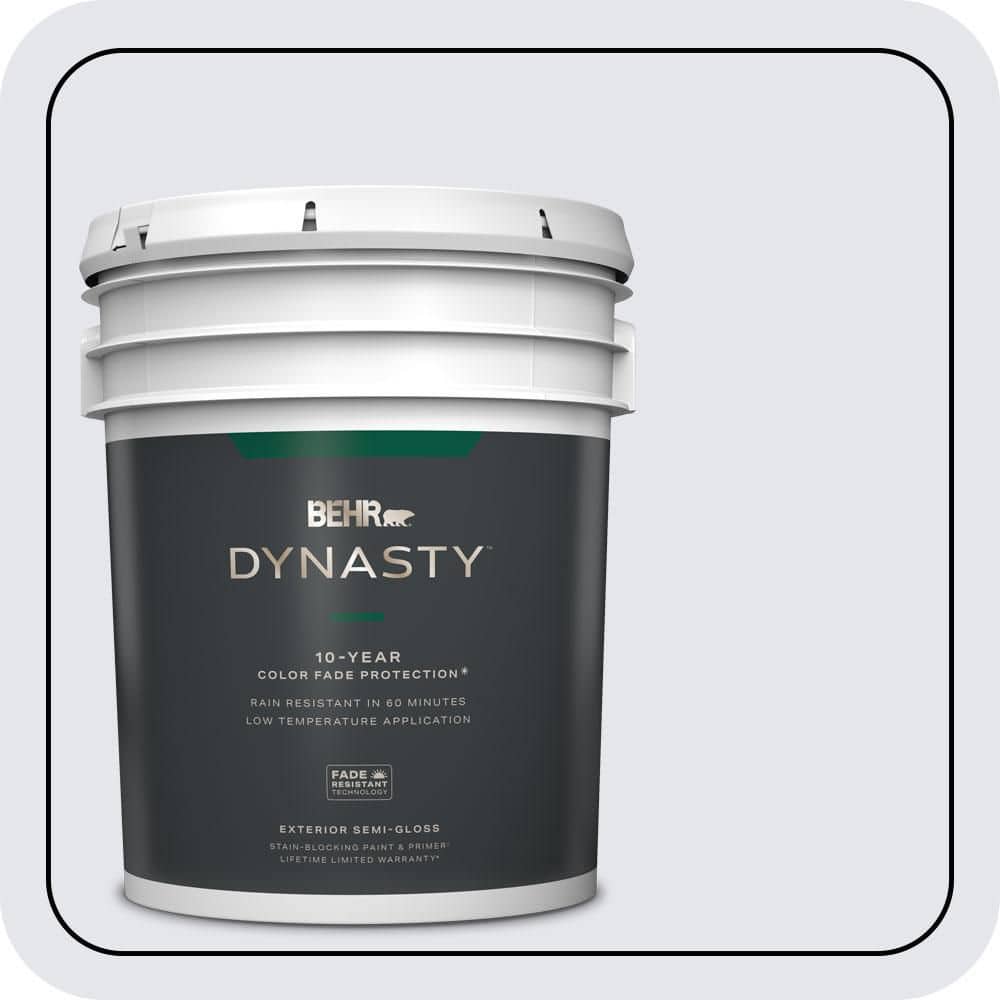 BEHR DYNASTY 5 gal. #610A-1 Lilac Murmur Semi-Gloss Exterior Stain-Blocking Paint & Primer