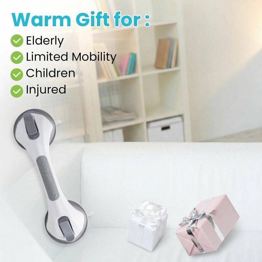 Misopily 12.2 in. Suction Shower Grab Bar for Bathroom Bathtub Shower Support Grip Heavy Duty No Drilling Removable 2-Pack (2)