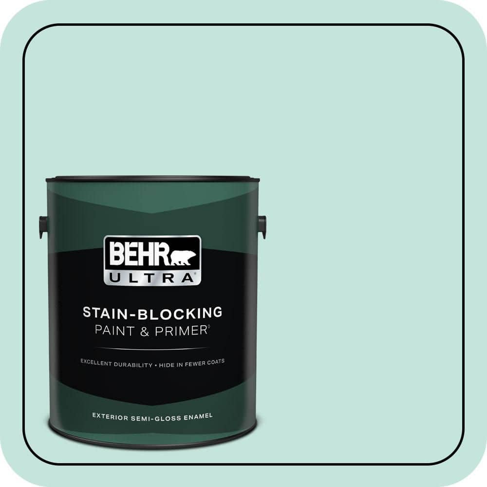 BEHR ULTRA 1 gal. #MQ3-19 Misty Isle Semi-Gloss Enamel Exterior Paint & Primer