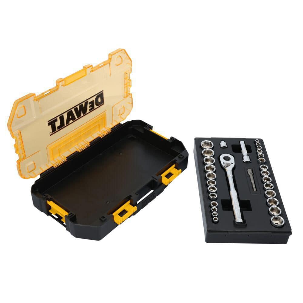 DEWALT TOUGHSERIES 30-Piece Mechanics Tool Set for 3/8 in. Drive with TOUGH BOX Hard Shell Carrier (3)