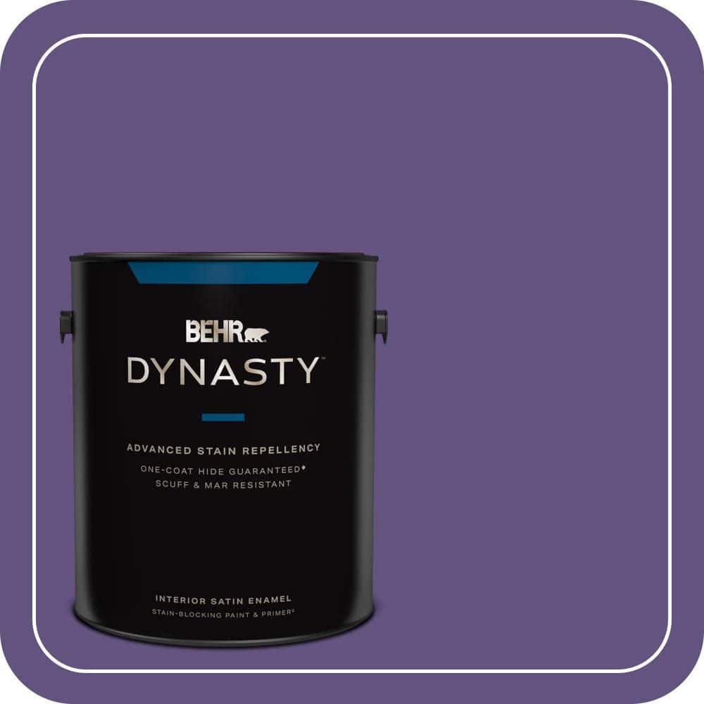 BEHR DYNASTY 1 gal. #MQ4-28 Purple Sky One-Coat Hide Satin Enamel Interior Stain-Blocking Paint and Primer