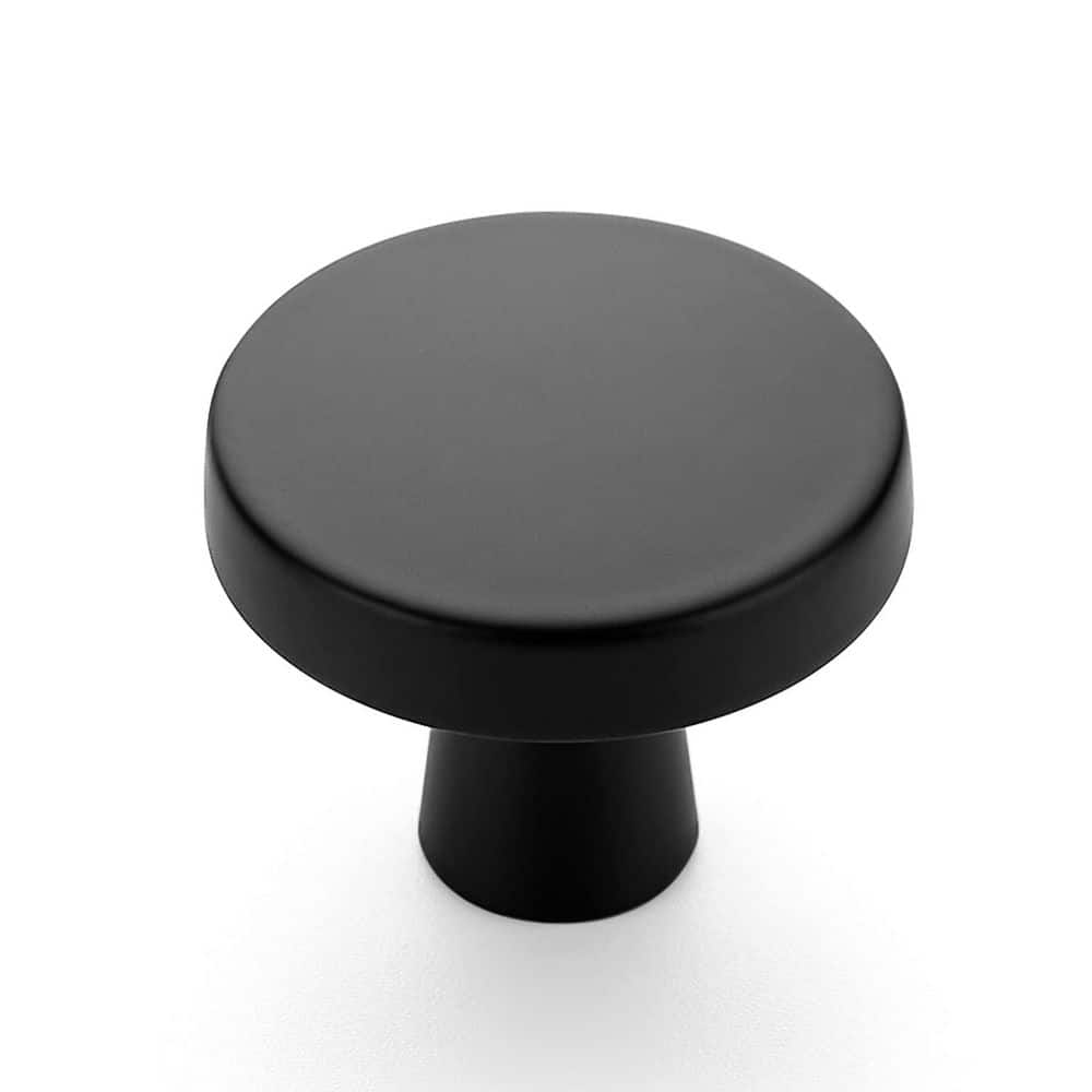 Numhew 25-Pack Round Cabinet Knobs Simple Style Matte Black Drawer Pulls (1)