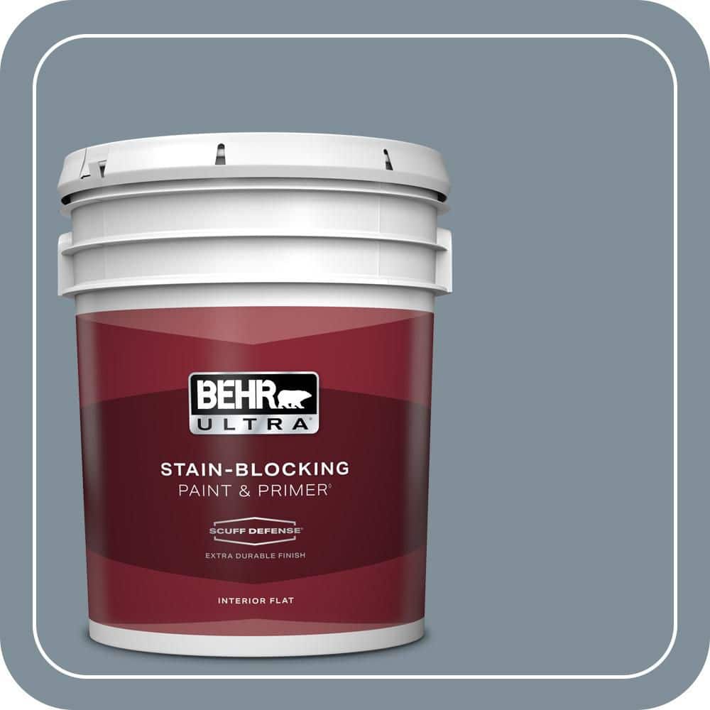 BEHR ULTRA 5 gal. #MQ5-20 Cold Steel Extra Durable Flat Interior Paint & Primer