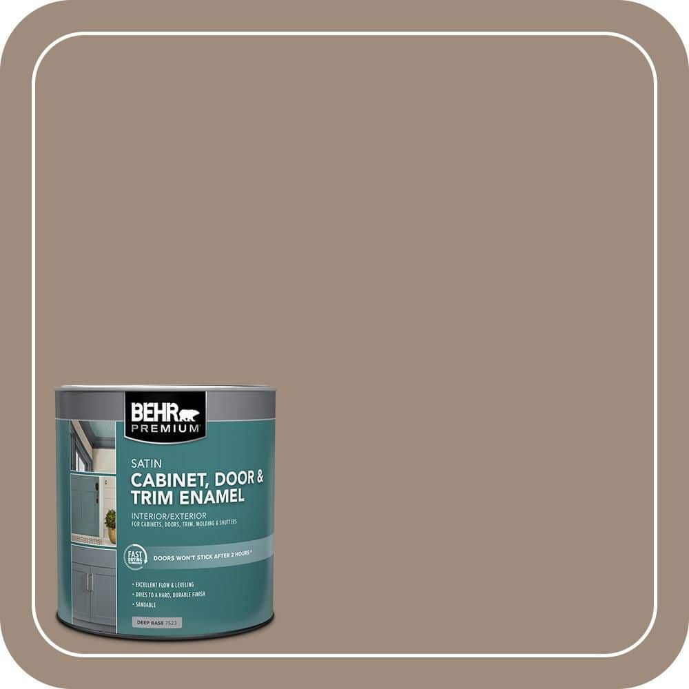 BEHR PREMIUM 1 qt. #BXC-49 Smokey Tan Satin Enamel Interior/Exterior Cabinet, Door & Trim Paint (1)