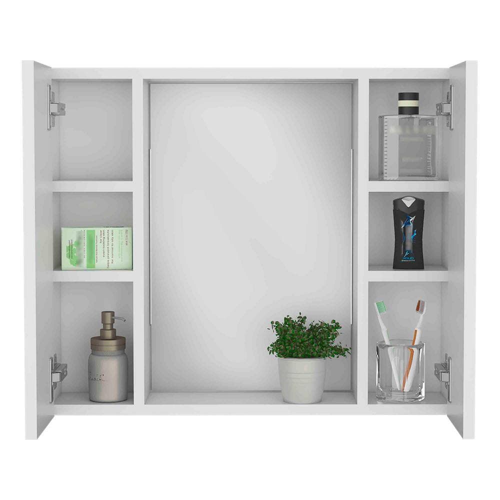 Tahanbath 5.40 in. W x 23.60 in. D x 19.50 in. H Bathroom Storage Wall Cabinet in White (2)
