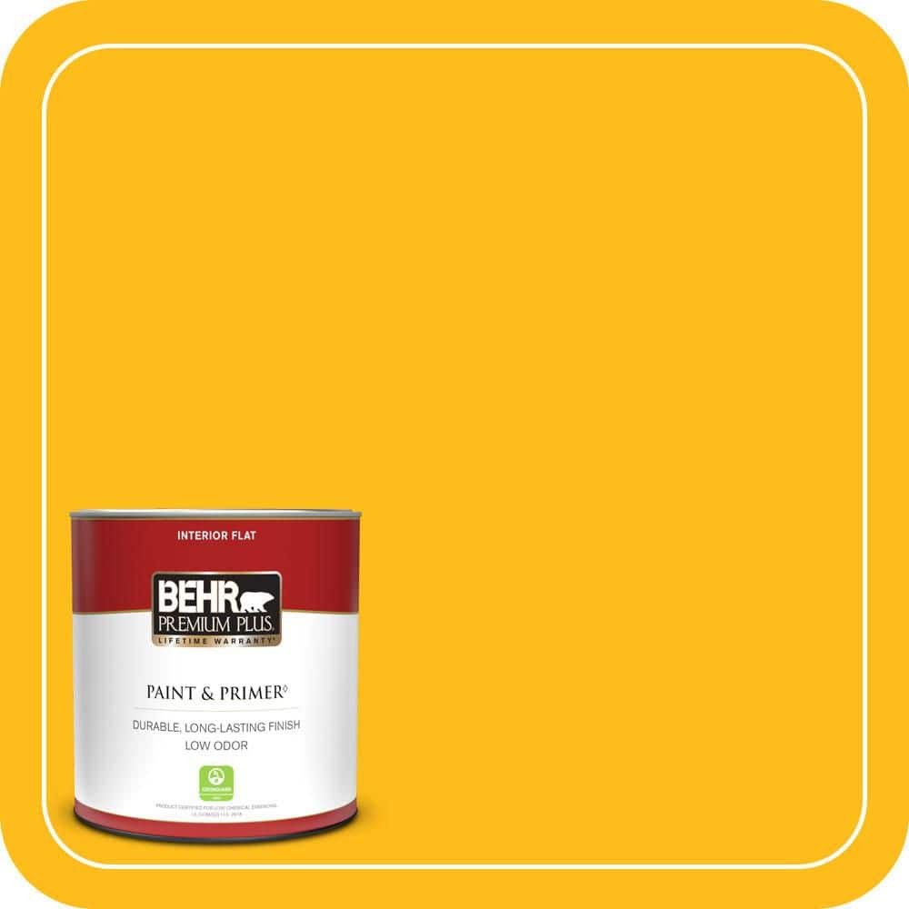 BEHR PREMIUM PLUS #P290-7 Laser Lemon Enamel Interior/Exterior Paint & Primer Color Sample (1)