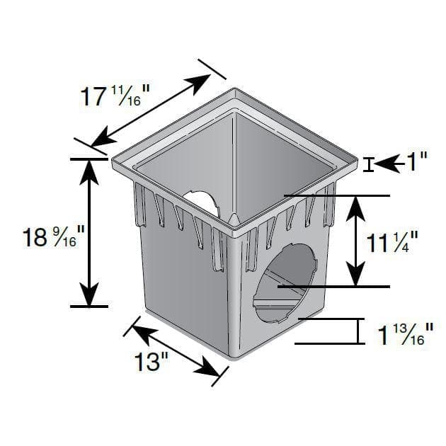NDS 18 in. Plastic Square Drainage Catch Basin, 2-Opening (3)