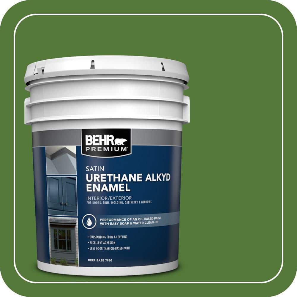 BEHR PREMIUM 5 gal. #P380-7 Luck of the Irish Urethane Alkyd Satin Enamel Interior/Exterior Paint