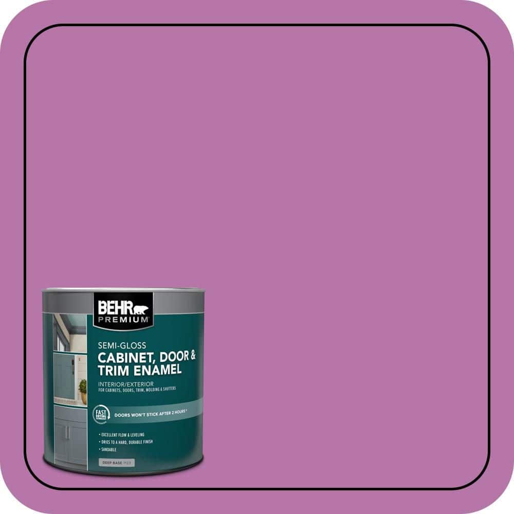 BEHR PREMIUM 1 qt. #P110-5A Eccentric Magenta Semi-Gloss Enamel Interior/Exterior Cabinet, Door & Trim Paint
